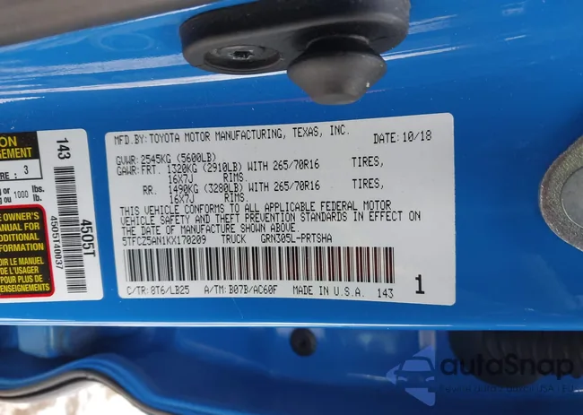 5TFCZ5AN1KX170209: 44046931