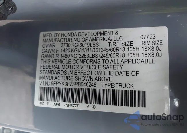 5FPYK3F73PB046248: 44046972