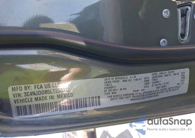 3C4NJDDB5LT255322: 44047054