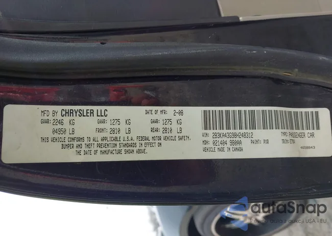 2B3KA43R77H660518: 44047078