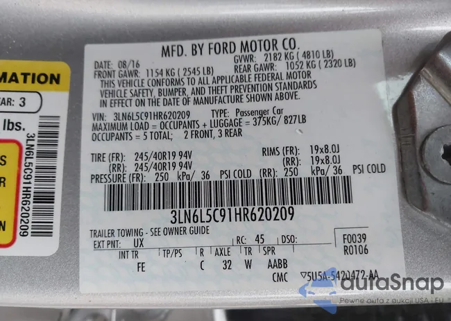 3LN6L5C91HR620209: 44046326