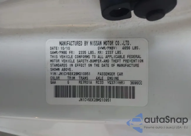 JN1CV6EK2BM210951: 44046435