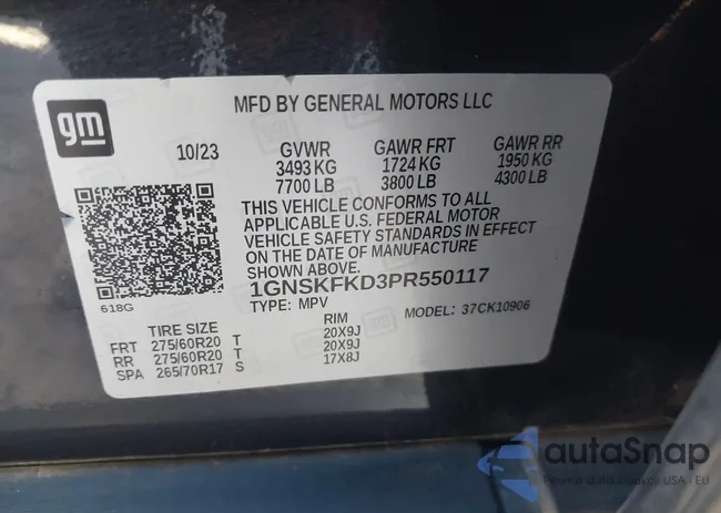 1GNSKFKD3PR550117: 44047675