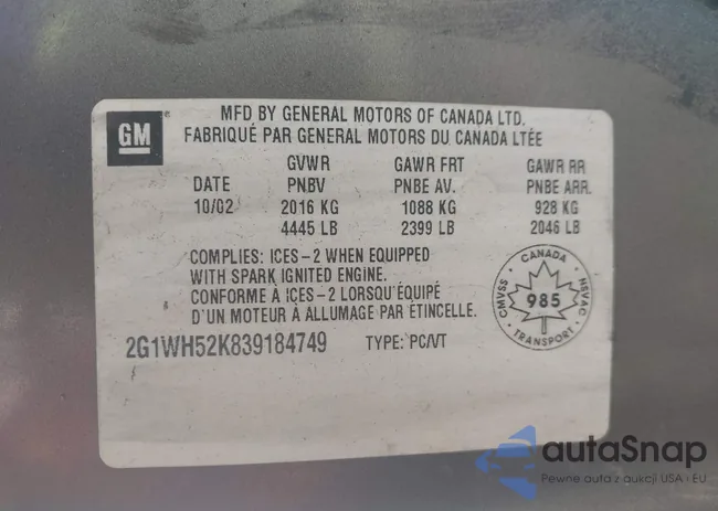 2G1WH52K839184749: 44047689