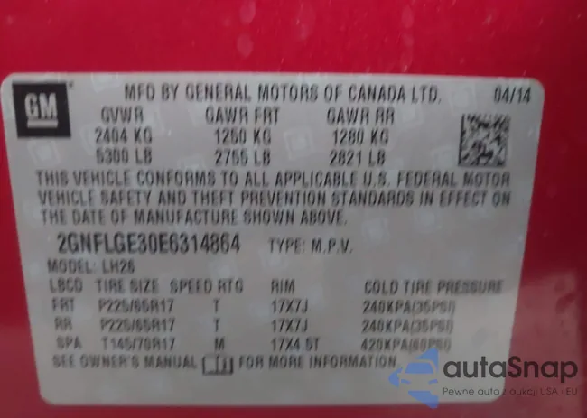 2GNFLGE30E6314864: 44047951