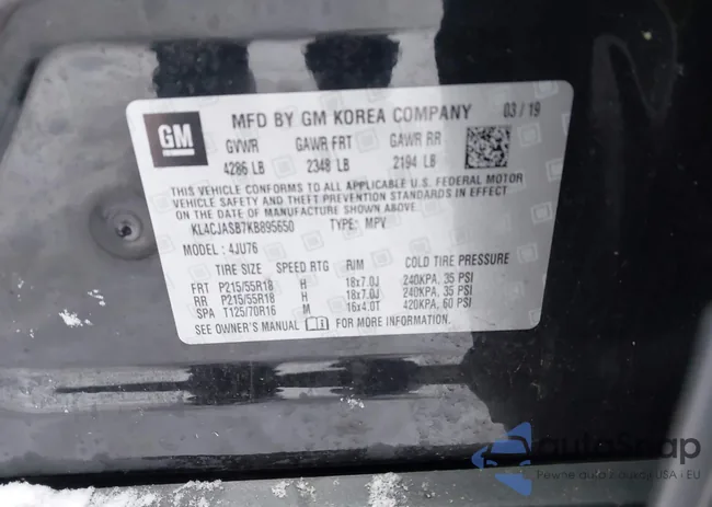 KL4CJASB7KB895650: 44047975