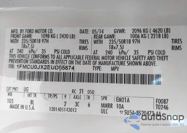 1FMCU0JX2EUD55874: 44048069