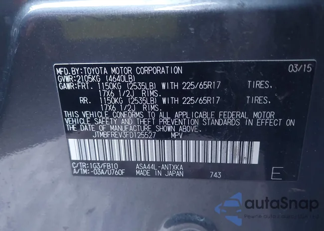 JTMBFREV3FD125527: 44048166