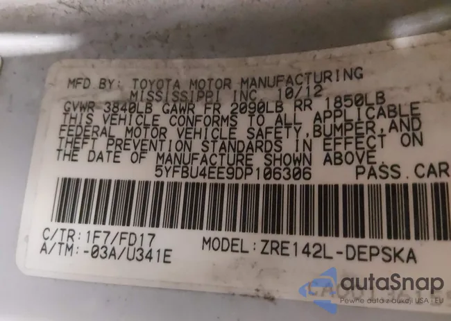 5YFBU4EE9DP106306: 44047447