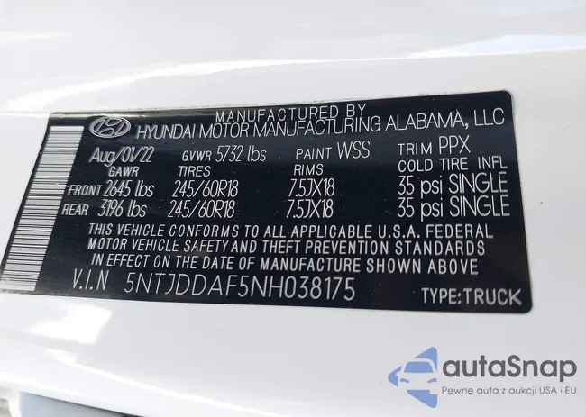 5NTJDDAF5NH038175: 44047492