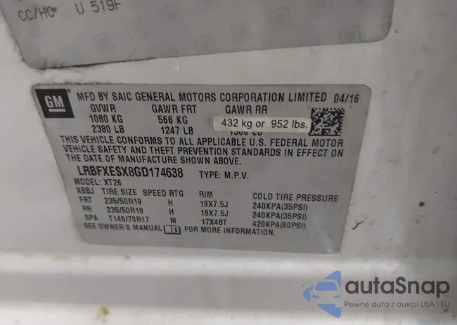 LRBFXESX8GD174638: 44047565