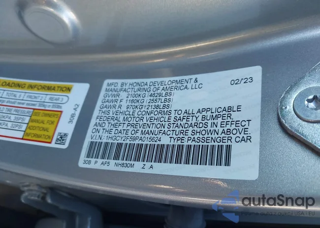 1HGCY2F59PA015624: 44048669