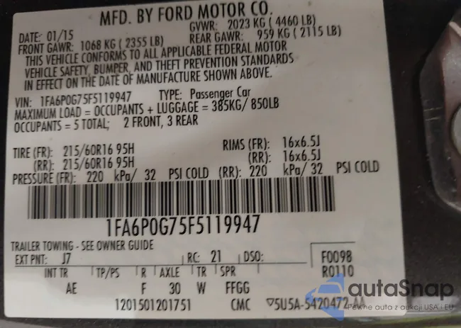 1FA6P0G75F5119947: 44048733