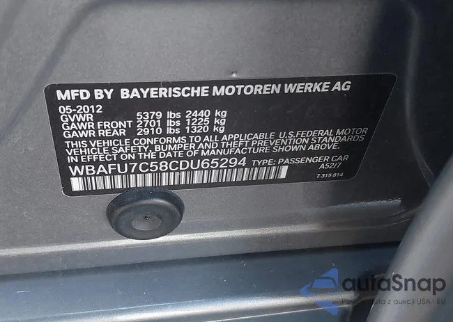 WBAFU7C58CDU65294: 44048745