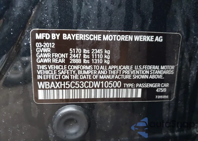 WBAXH5C53CDW10500: 44048857