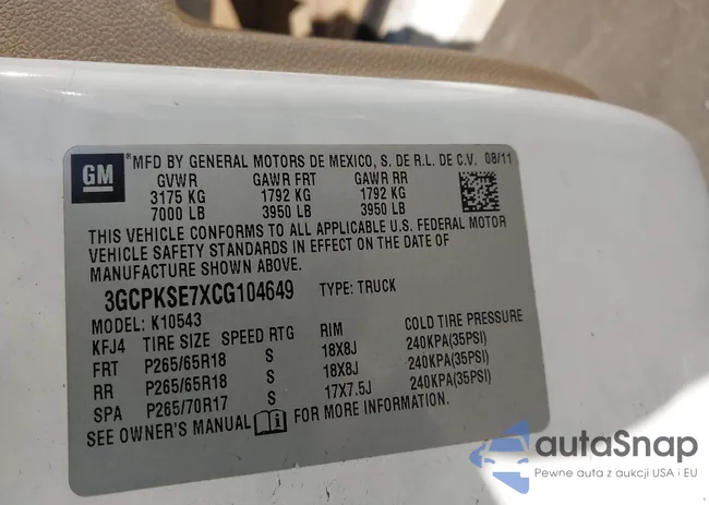 3GCPKSE7XCG104649: 44048903