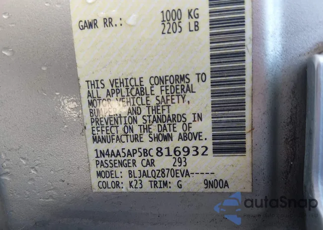 1N4AA5AP5BC816932: 44049032