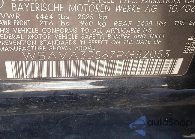 WBAVA33567PG52053: 44048405