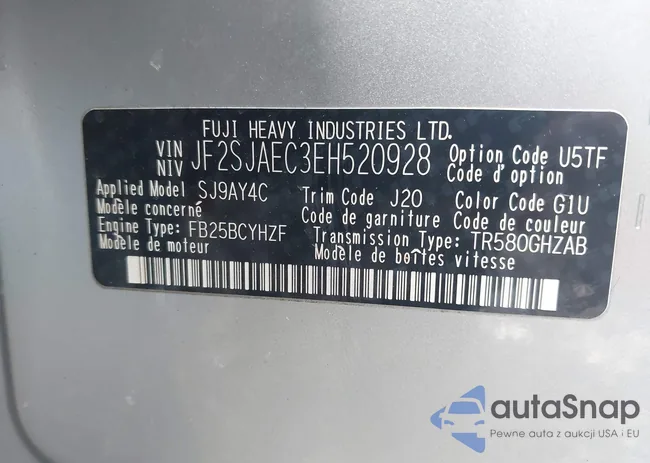 JF2SJAEC3EH520928: 44049647