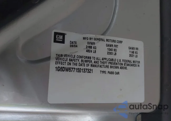 1G6DW677150137321: 44049745