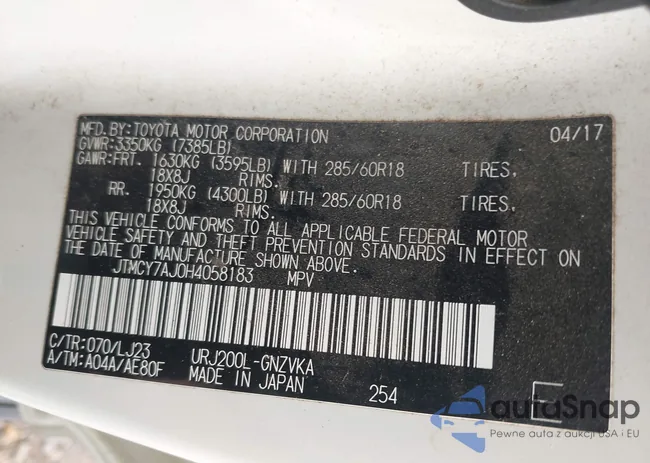 JTMCY7AJ0H4058183: 44049865