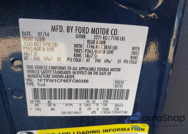 1FTFW1CF6EFC60356: 44049481