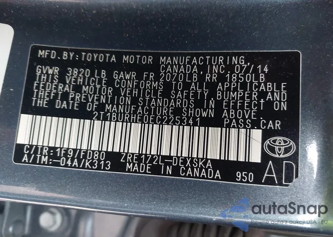 2T1BURHE0EC225341: 44049490