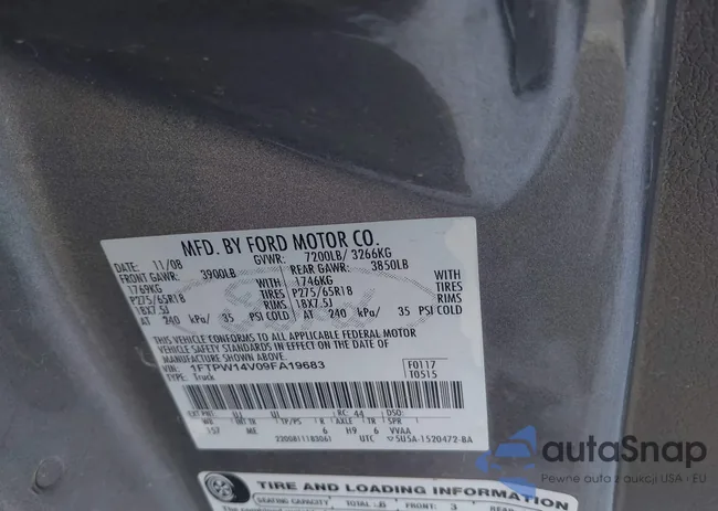 1FTPW14V09FA19683: 44050629