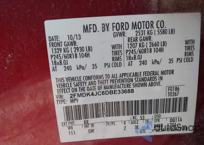 2FMDK4JC8DBE33688: 44050733