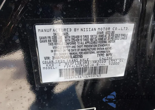 3N8AP6DA9SL403765: 44050756