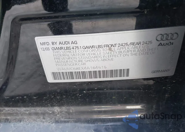 WAUVC68EX4A164515: 44050842