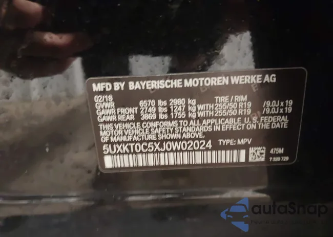 5UXKT0C5XJ0W02024: 44050853