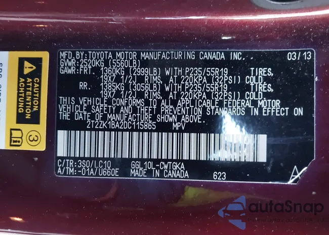 2T2ZK1BA2DC115865: 44051172