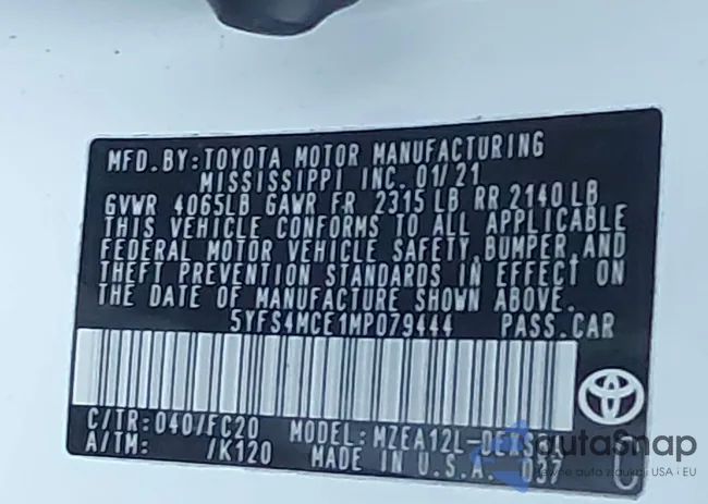 5YFS4MCE1MP079444: 44050403