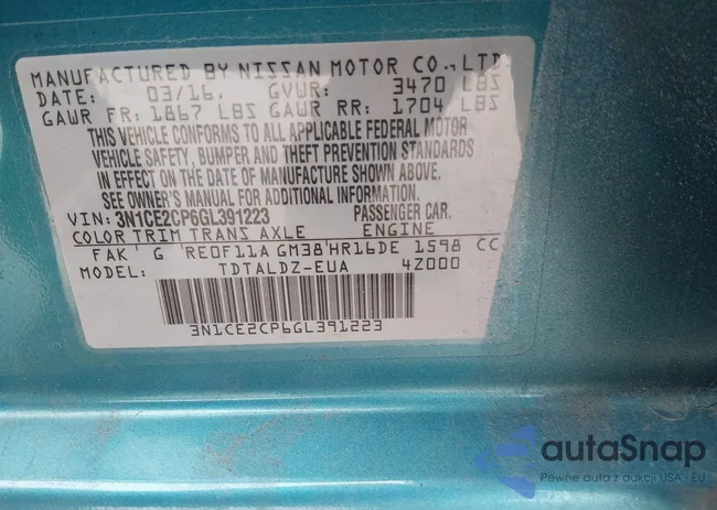 3N1CE2CP6GL391223: 44050528