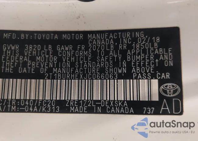 2T1BURHEXJC066063: 44051728