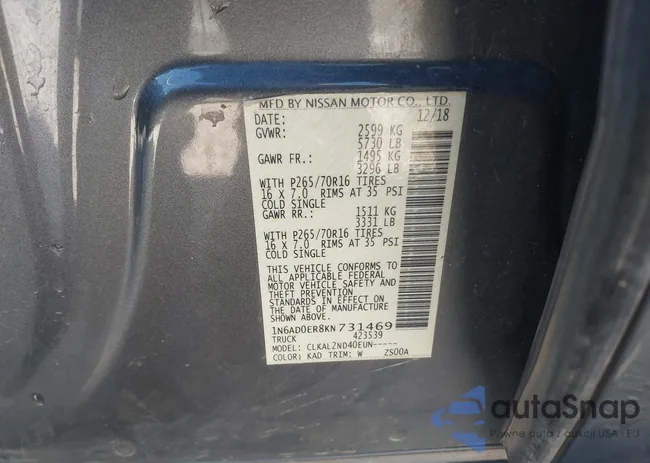 1N6AD0ER8KN731469: 44051755