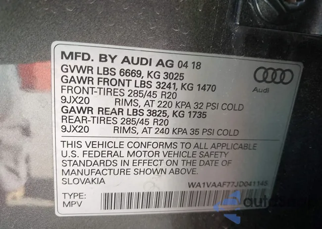 WA1VAAF77JD041145: 44051869