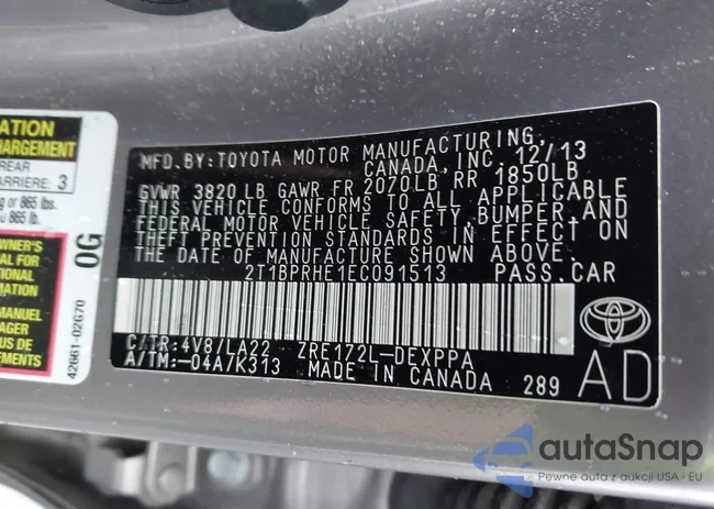 2T1BPRHE1EC091513: 44051877