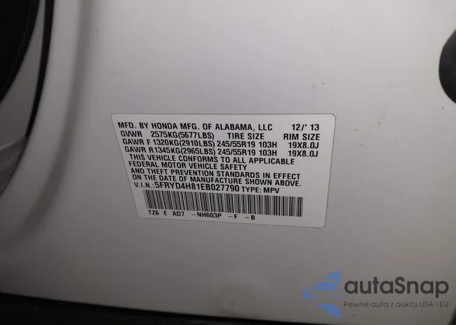 5FRYD4H81EB027790: 44052143