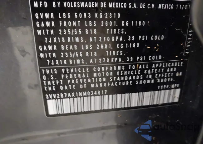 3VV2B7AX1NM034817: 44052148