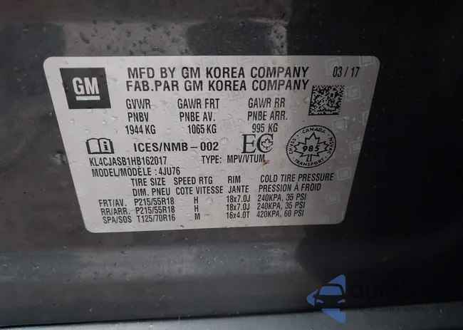 KL4CJASB1HB162017: 44051536