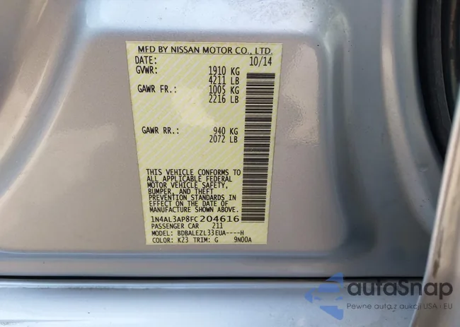 1N4AL3AP8FC204616: 44052648