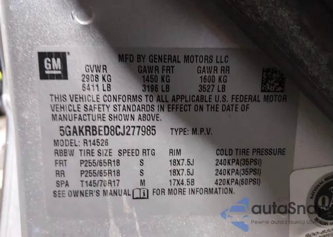 5GAKRBED8CJ277985: 44052687