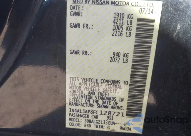 1N4AL3AP8FC128721: 44053017