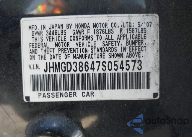 JHMGD38647S054573: 44053029