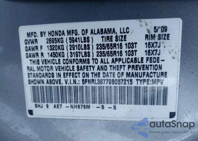 5FNRL38779B057215: 44053146