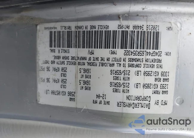 2D4GP44L65R354322: 44053158