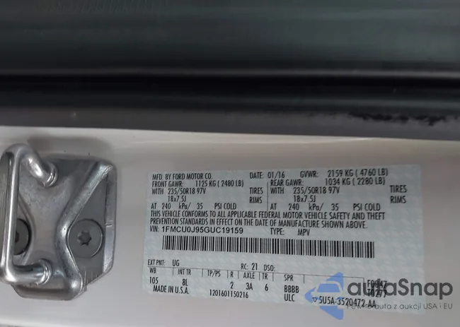 1FMCU0J95GUC19159: 44052353