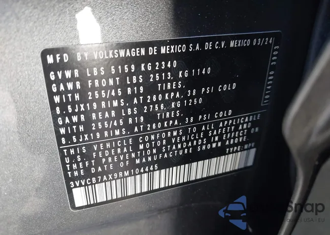 3VVCB7AX9RM104445: 44052584